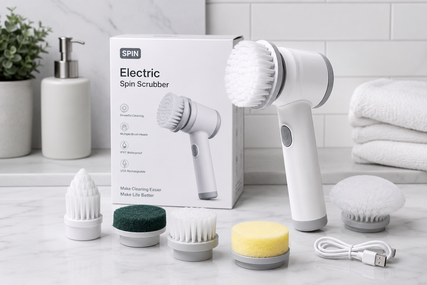 5-in-1 Cordless Electric Spin Scrubber